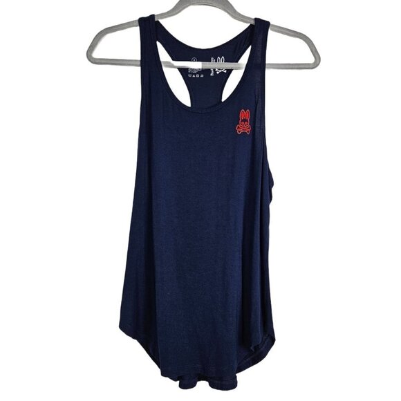Psycho Bunny Navy Blue Logo Racer Back Tank Top S - Picture 2 of 6